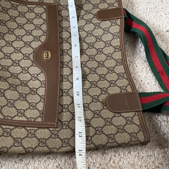 Authentic Gucci Tote Bag Brown PVC Used Handbag Vintage - Picture 15 of 16